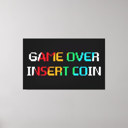 Game Over Munten Inwerpen Canvas Afdruk (Voorkant)