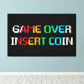 Game Over Munten Inwerpen Canvas Afdruk (Insitu (Houten vloer))
