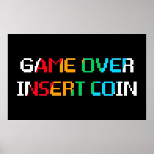 Game Over Munten Inwerpen Poster (Voorkant)