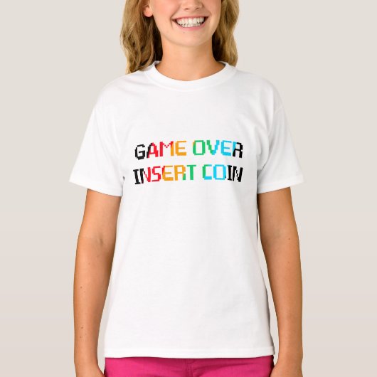 Game Over muntje inwerpen T-shirt (Voorkant)