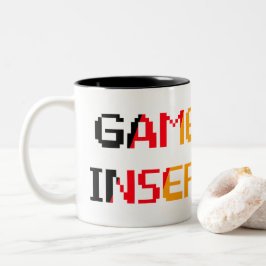 Game Over muntje inwerpen Tweekleurige Koffiemok