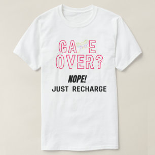 Game Over Nee Gewoon Opladen Neon Gamer T-shirt