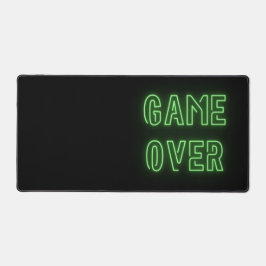 Game Over neon licht ontwerp groen Desk Mat