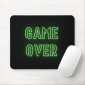 Game Over neon licht ontwerp groene video gamer Muismat (Met muis)