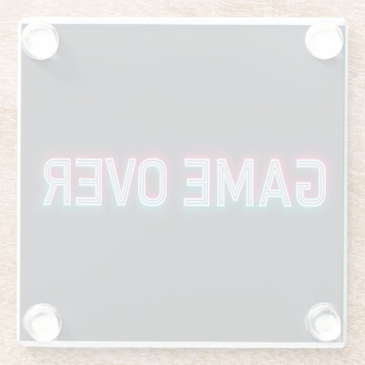 Game Over Neon Sign | Retro Glowing Arcade Design Glazen Onderzetter (Achterkant)