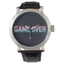 Game Over Neon Sign | Retro Glowing Arcade Design Horloge