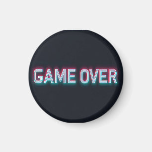 Game Over Neon Sign Retro Glowing Arcade Design Magneet