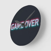 Game Over Neon Sign | Retro Glowing Arcade Design Ronde Klok (Hoek)
