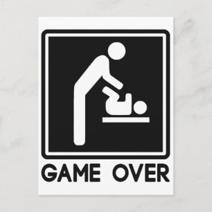 Game over New Baby voor ouders pa Aankondigingskaart