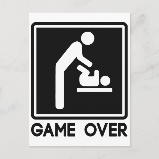 Game over New Baby voor ouders pa Aankondigingskaart (Voorkant)