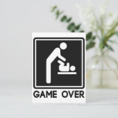 Game over New Baby voor ouders pa Aankondigingskaart (Staand voorkant)