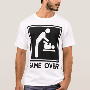 Game over New Baby voor ouders pa T-shirt