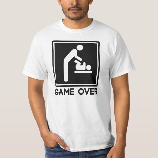 Game over New Baby voor ouders pa T-shirt (Voorkant)