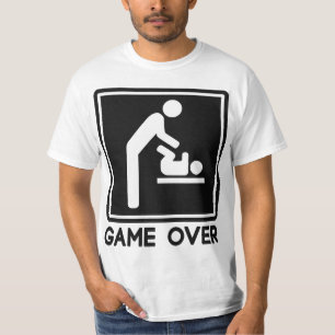 Game over New Baby voor ouders Papa T-shirt