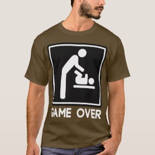 Game over New Baby voor ouders Papa T-shirt