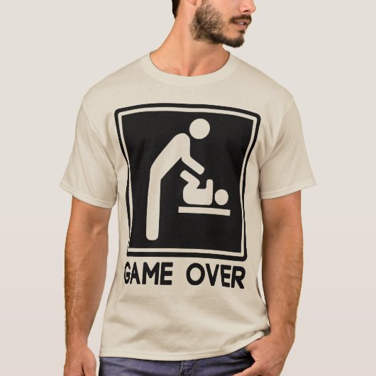 Game over New Baby voor ouders Papa T-shirt (Voorkant)