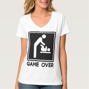 Game over New Baby voor ouders Papa T-shirt