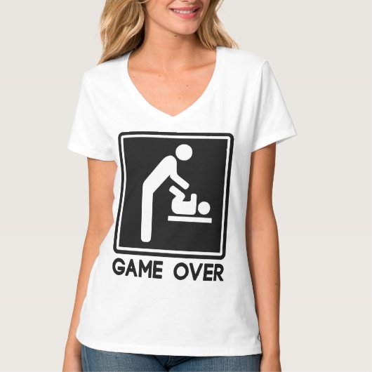 Game over New Baby voor ouders Papa T-shirt (Voorkant)