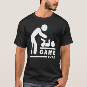Game Over Nieuwe Daddy Baby shower Vader Dag T-shirt