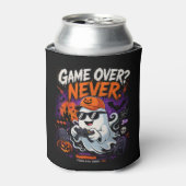 Game Over Nooit Grappige Gamer Geest Halloween Blikjeskoeler (Blikje Voorkant)