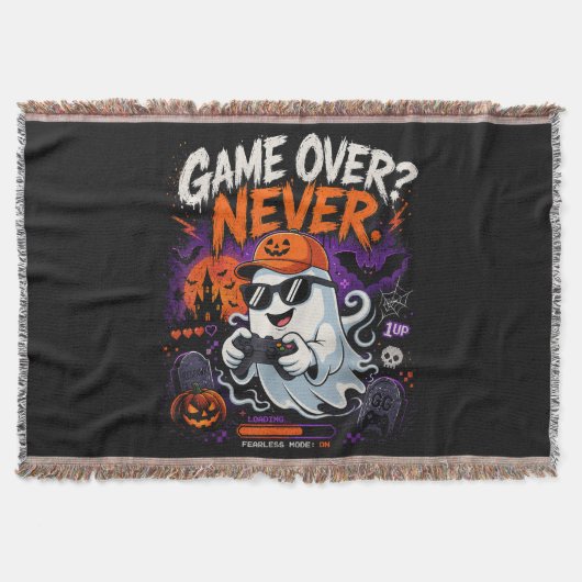 Game Over Nooit Grappige Gamer Geest Halloween Deken (Voorkant)