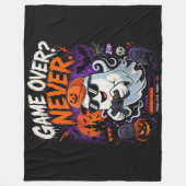 Game Over Nooit Grappige Gamer Geest Halloween Fleece Deken (Voorkant)
