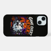 Game Over Nooit Grappige Gamer Geest Halloween iPhone 15 Case (Achterkant horizontaal)