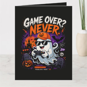 Game Over Nooit Grappige Gamer Geest Halloween Kaart