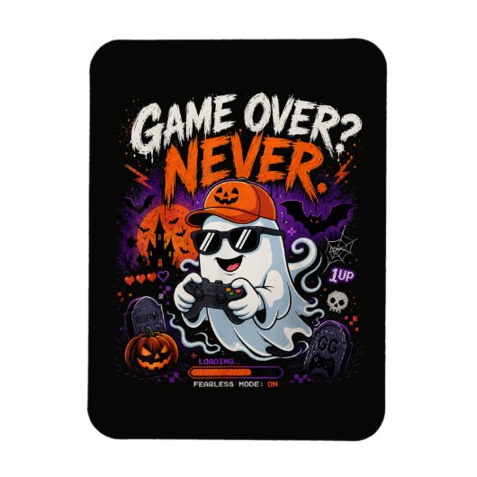 Game Over Nooit Grappige Gamer Geest Halloween Magneet (Verticaal)