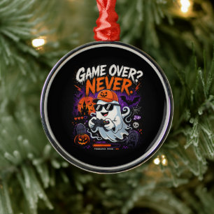 Game Over Nooit Grappige Gamer Geest Halloween Metalen Ornament