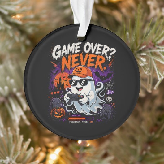 Game Over Nooit Grappige Gamer Geest Halloween Ornament (Boom)