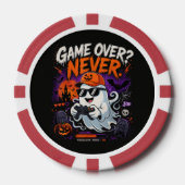 Game Over Nooit Grappige Gamer Geest Halloween Poker Chips (Voorkant)