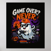 Game Over Nooit Grappige Gamer Geest Halloween Poster (Voorkant)