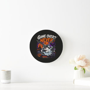 Game Over Nooit Grappige Gamer Geest Halloween Ronde Klok