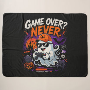 Game Over Nooit Grappige Gamer Geest Halloween Sherpa Deken
