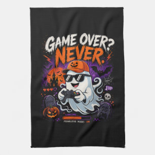 Game Over Nooit Grappige Gamer Geest Halloween Theedoek
