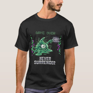 Game Over Nooit Overgeven Retro Gaming T-shirt   F