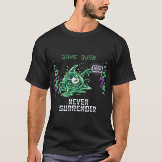 Game Over Nooit Overgeven Retro Gaming T-shirt | F