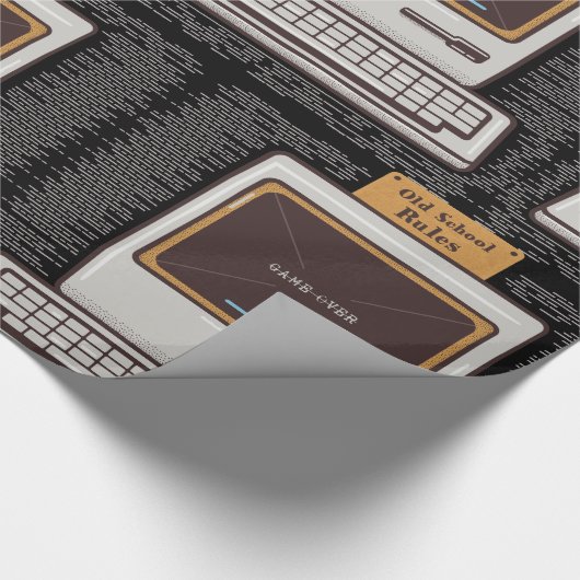 Game over oude pc cadeaupapier (Hoek)