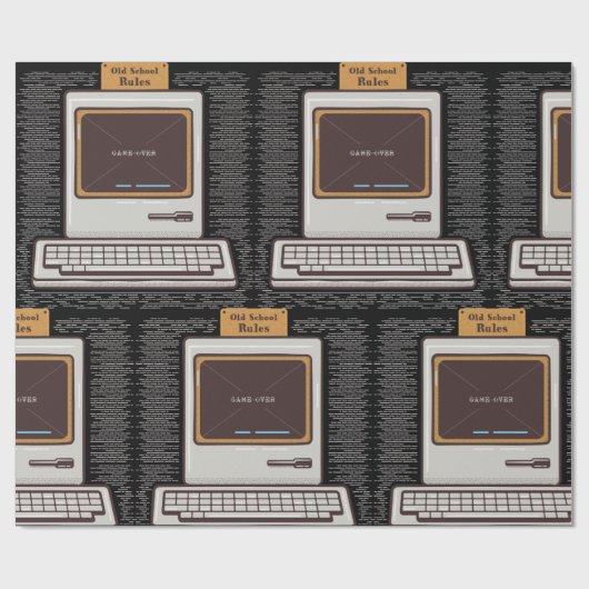Game over oude pc cadeaupapier (Vlak)