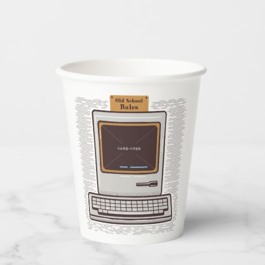 Game over oude pc papieren bekers (Voorkant)