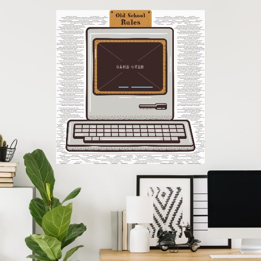 Game over oude pc poster (Thuiskantoor)
