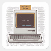 Game over oude pc vierkante sticker (Voorkant)