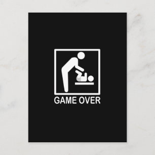 Game over papa Funny Pictogram Briefkaart