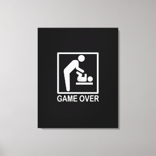Game over papa Funny Pictogram Canvas Afdruk