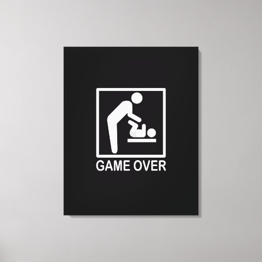 Game over papa Funny Pictogram Canvas Afdruk (Voorkant)