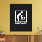 Game over papa Funny Pictogram Canvas Afdruk (Insitu (Woonkamer))