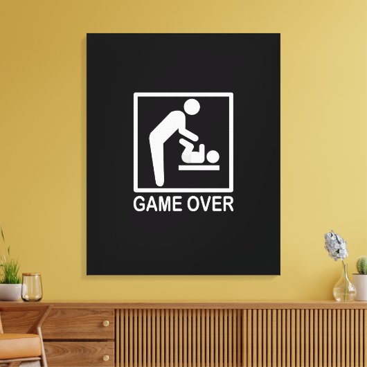 Game over papa Funny Pictogram Canvas Afdruk (Insitu (Woonkamer))