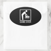 Game over papa Funny Pictogram Ovale Sticker (Tas)