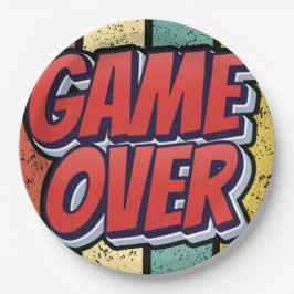 Game over. papieren bordje